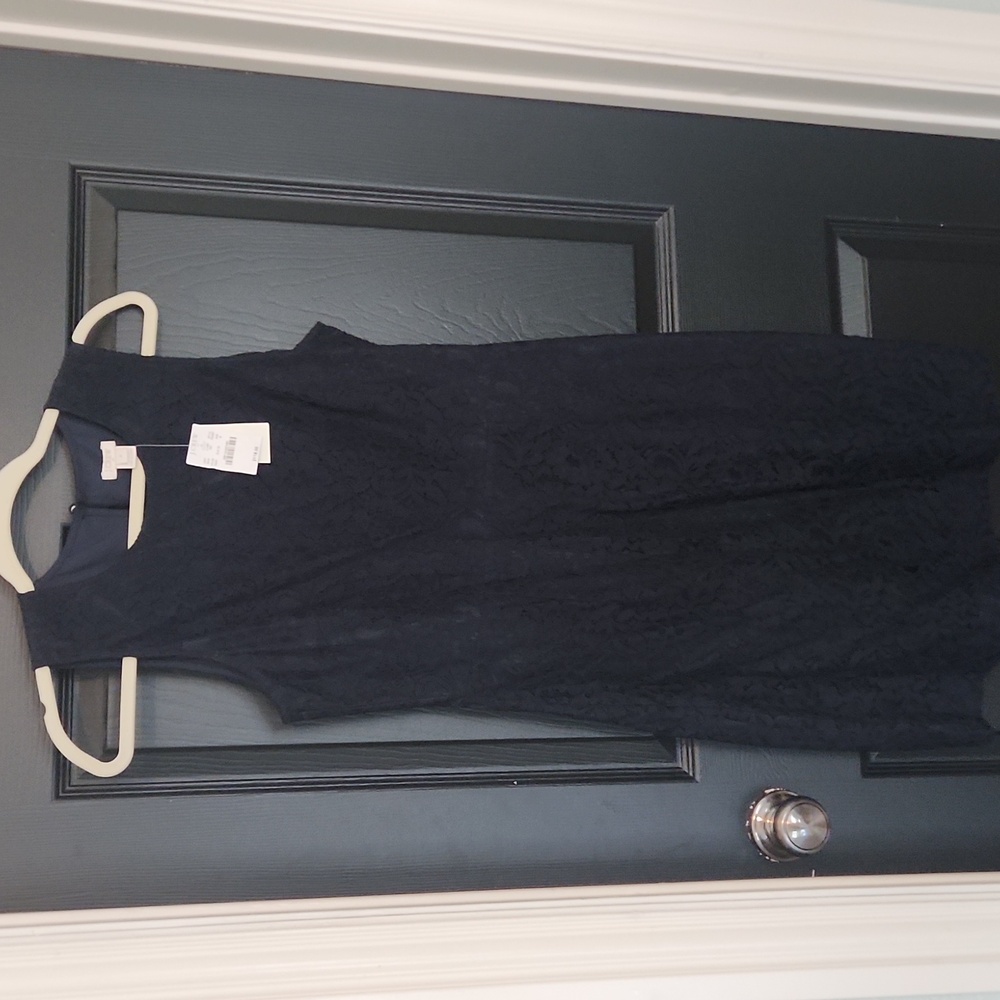 NWT JCrew navy lace dress, size 6
